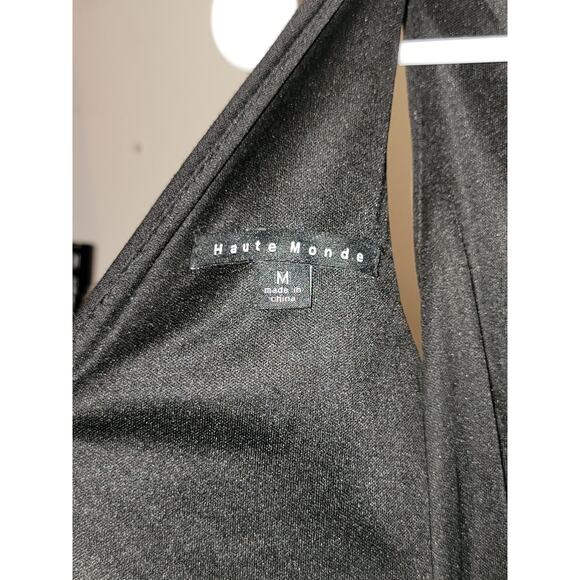 Haute Monde Women's Short Black and Red Velvet Dress Size Medium - Picture 3 of 4